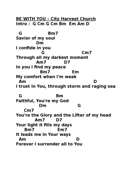 be with you by city harvest lyrics|BE WITH YOU by CITY HARVEST CHURCH: LYRICS & CHORDS.